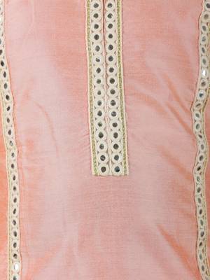 girls' mirror work viscose kurta and pant set 4