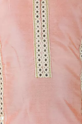  girls' mirror work viscose kurta and pant set