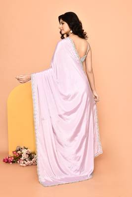 Alluring pink color designer handwork saree 3