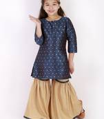  girls' jacquard kurta with sharara set
