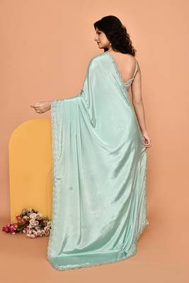 Alluring green color designer handwork saree 3