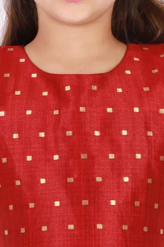  girls' jacquard kurta with sharara set