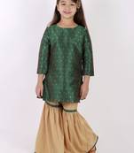  girls' jacquard kurta with sharara set