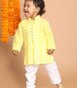 Vastramay infant boys mustard pure cotton kurta