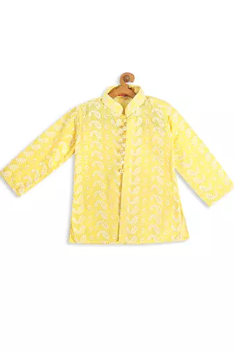 Vastramay infant boys mustard pure cotton kurta