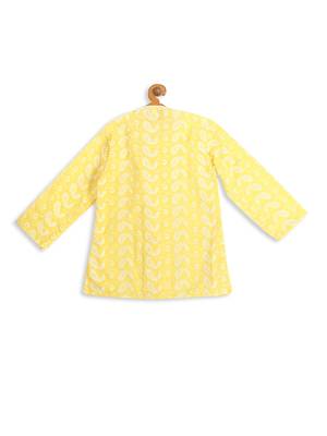 Vastramay infant boys mustard pure cotton kurta 3
