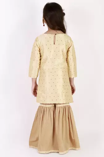  girls' jacquard kurta with sharara set