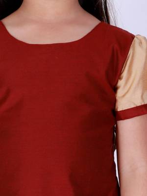  girls' maroon and cream lehenga set 4