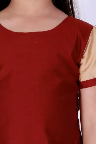  girls' maroon and cream lehenga set