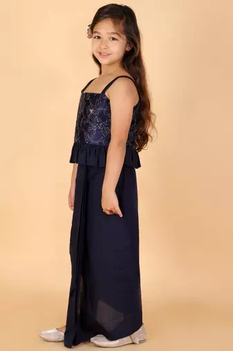  girls' navy blue lehenga set