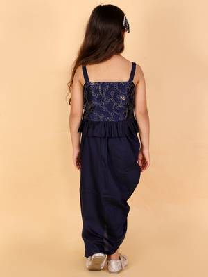  girls' navy blue lehenga set 4