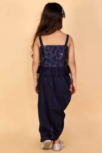  girls' navy blue lehenga set