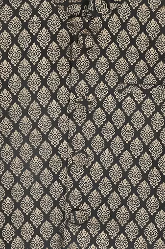  infant  rose gold and black silk blend jacket, kurta and dhoti set