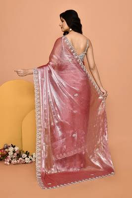 Mesmerizing pink color designer handwork saree 3