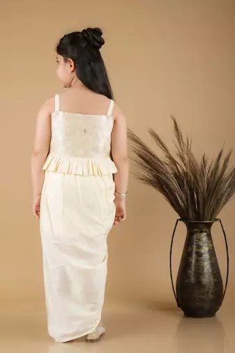  girls' cream lehenga set