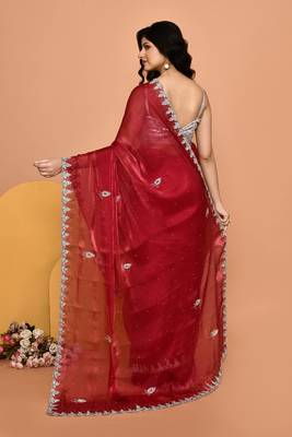 Mesmerizing pink color designer handwork saree 3