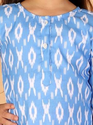  girls' aqua blue kurta and pant set 4
