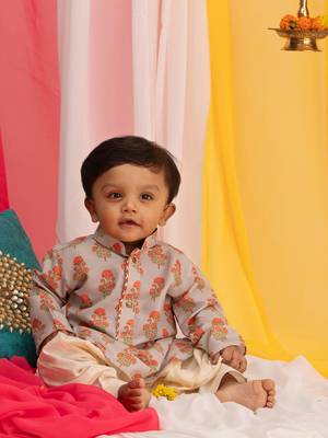  infantmulticolor-base-beige and cream kurta patiala set 1