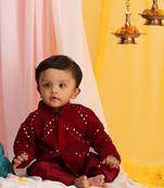  infantmaroon mirror work kurta and pyjama