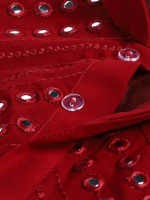  infantmaroon mirror work kurta and pyjama 4