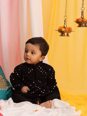  infantblack kurta pyjama set 1