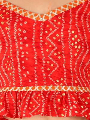  girls' maroon bandhani lehenga set 4