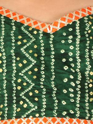  girls' green bandhani lehenga set 4