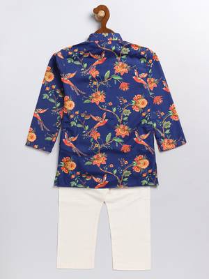  infantmulticolor-base-navy blue and cream kurta pyjama set 3
