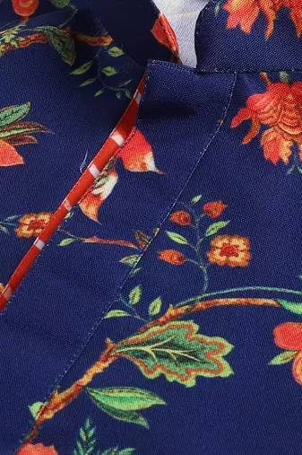  infantmulticolor-base-navy blue and cream kurta pyjama set
