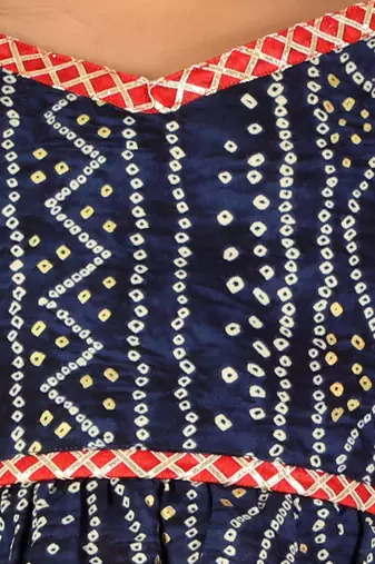  girls' blue bandhani lehenga set