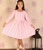  girls' pink ethnic dress