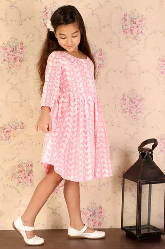 girls' pink ethnic dress