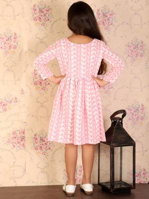  girls' pink ethnic dress 3