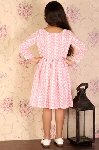  girls' pink ethnic dress