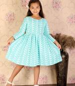  girls' green ethnic dress