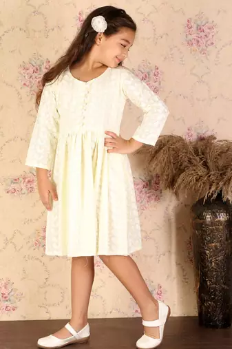  girls' yellow ethnic dress