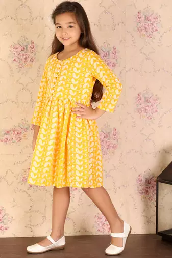  girls' orange ethnic dress