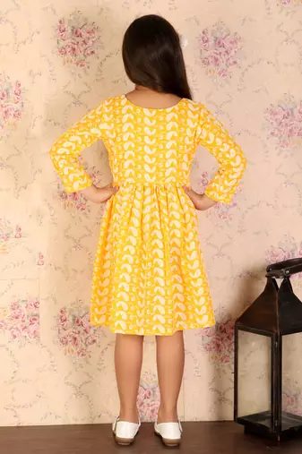  girls' orange ethnic dress