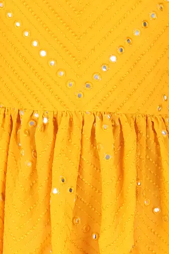  girls' yellow kurta and churidar