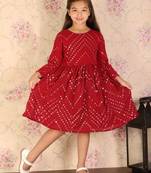  girls' maroon ethnic dress
