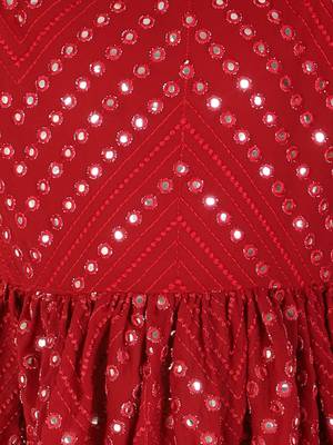  girls' maroon ethnic dress 4
