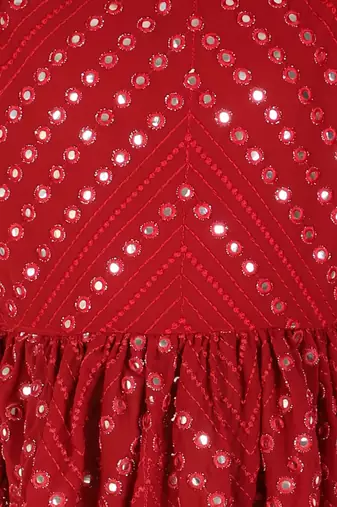  girls' maroon ethnic dress