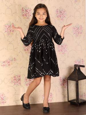  girls' black ethnic dress 1