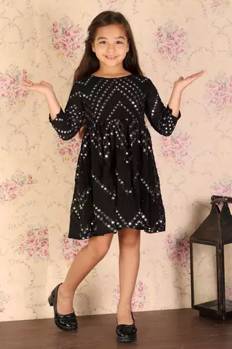  girls' black ethnic dress