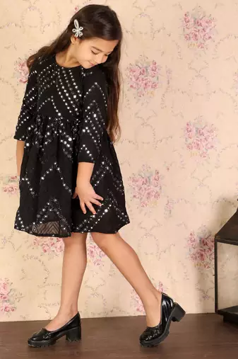  girls' black ethnic dress