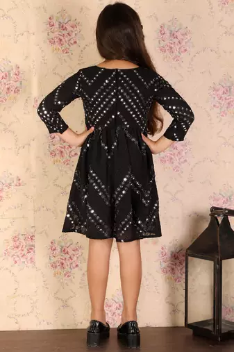  girls' black ethnic dress