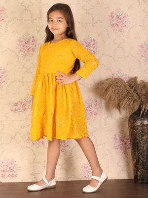  girls' yellow ethnic dress 1