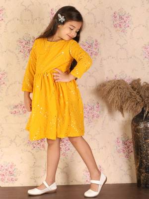  girls' yellow ethnic dress 2