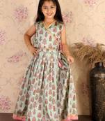  girls' aqua lehenga set