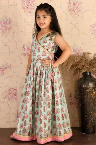  girls' aqua lehenga set